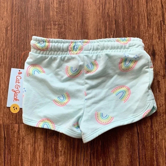 Cat & Jack Mint Green Rainbow Shorts - Picture 2 of 5